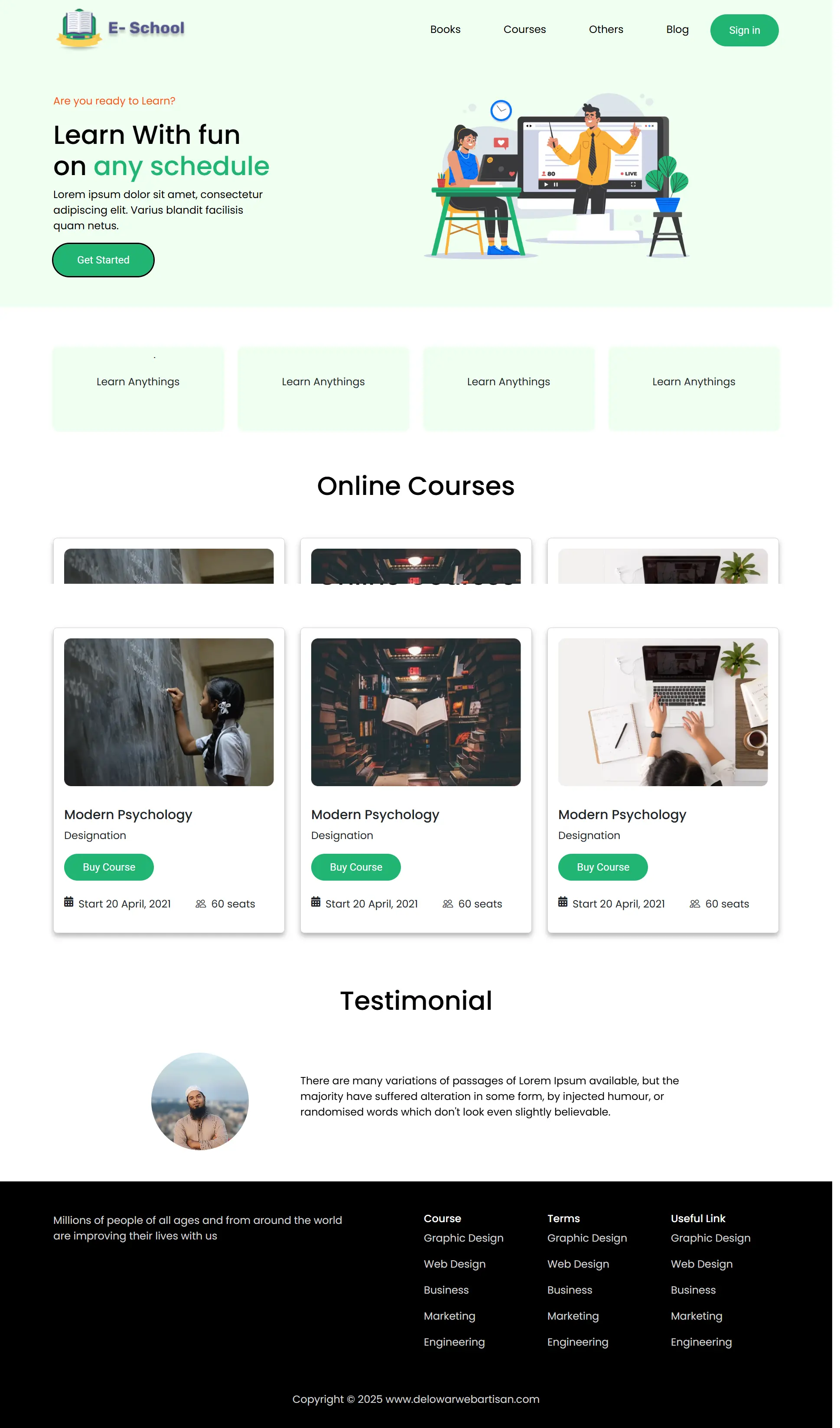 E-school - landingpage